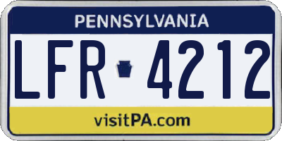 PA license plate LFR4212