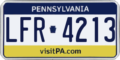 PA license plate LFR4213
