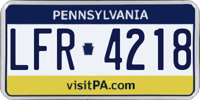 PA license plate LFR4218