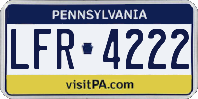 PA license plate LFR4222