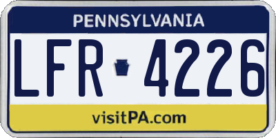 PA license plate LFR4226