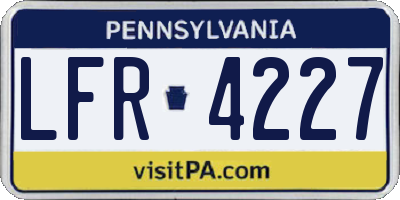 PA license plate LFR4227