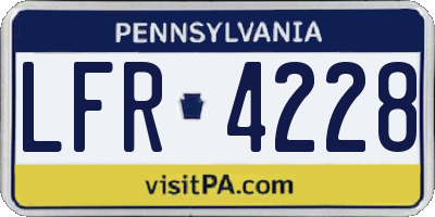 PA license plate LFR4228