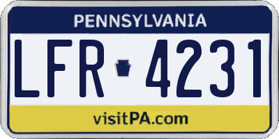 PA license plate LFR4231