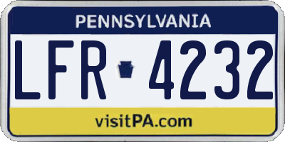 PA license plate LFR4232