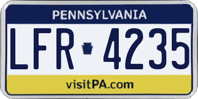 PA license plate LFR4235