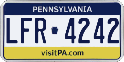 PA license plate LFR4242