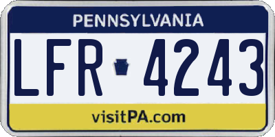 PA license plate LFR4243