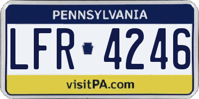 PA license plate LFR4246