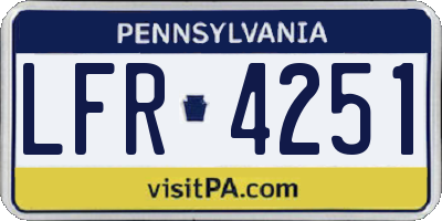 PA license plate LFR4251