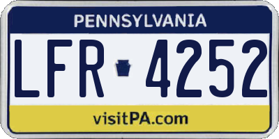 PA license plate LFR4252