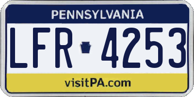 PA license plate LFR4253