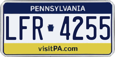 PA license plate LFR4255
