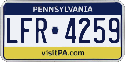 PA license plate LFR4259