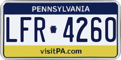 PA license plate LFR4260