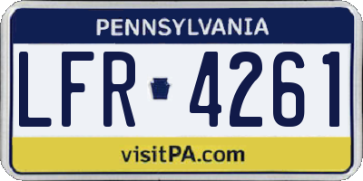 PA license plate LFR4261