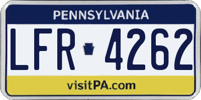 PA license plate LFR4262