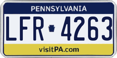 PA license plate LFR4263