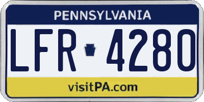 PA license plate LFR4280
