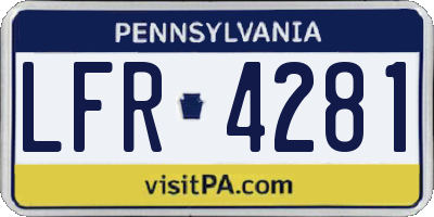 PA license plate LFR4281