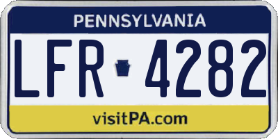PA license plate LFR4282