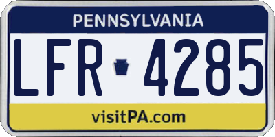 PA license plate LFR4285