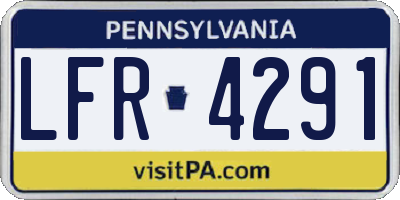 PA license plate LFR4291