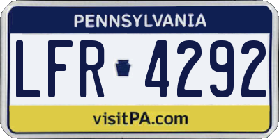 PA license plate LFR4292