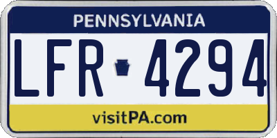 PA license plate LFR4294