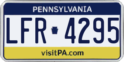 PA license plate LFR4295