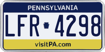 PA license plate LFR4298