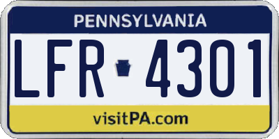 PA license plate LFR4301