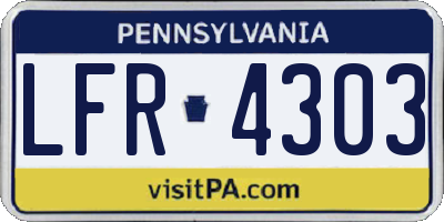 PA license plate LFR4303