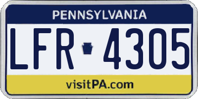 PA license plate LFR4305