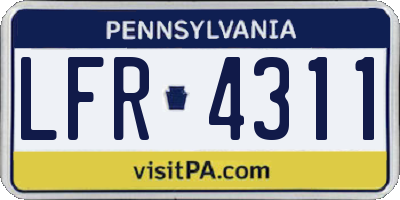 PA license plate LFR4311