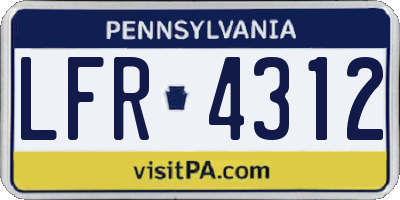 PA license plate LFR4312