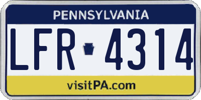 PA license plate LFR4314