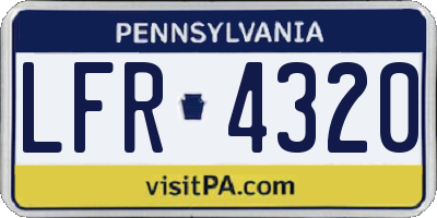 PA license plate LFR4320