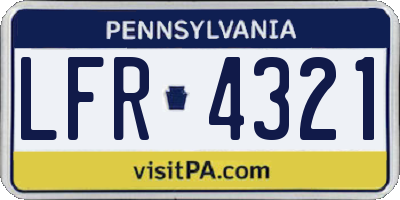 PA license plate LFR4321