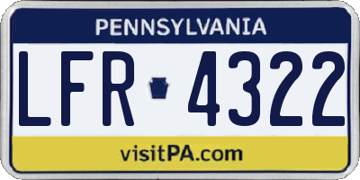 PA license plate LFR4322