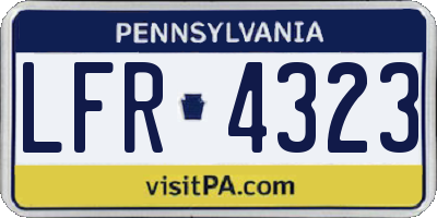 PA license plate LFR4323