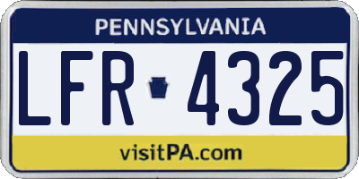 PA license plate LFR4325