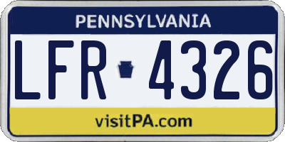 PA license plate LFR4326