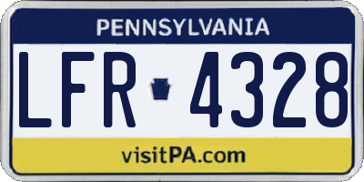 PA license plate LFR4328