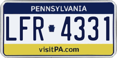PA license plate LFR4331