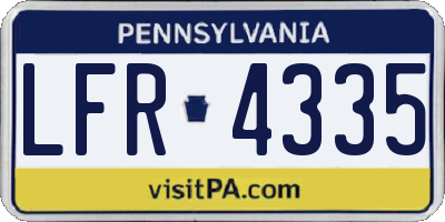 PA license plate LFR4335