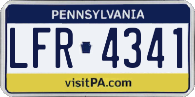 PA license plate LFR4341