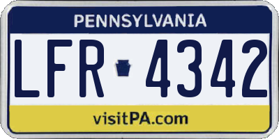 PA license plate LFR4342