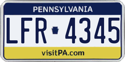 PA license plate LFR4345