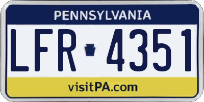 PA license plate LFR4351